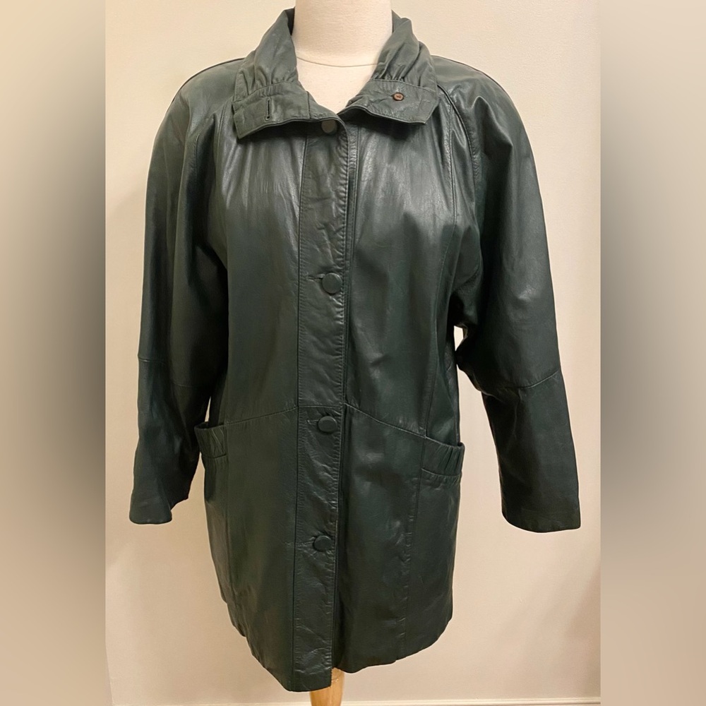Pelle New York Milano Vintage Dark Green SZ S Urban Streetwear Leather Jacket